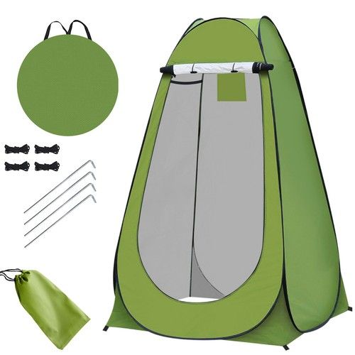 6L PORTABLE CAMPING TOILET POTTY WITH POP-UP PRIVACY TENT SHOWER HIKING TOILET