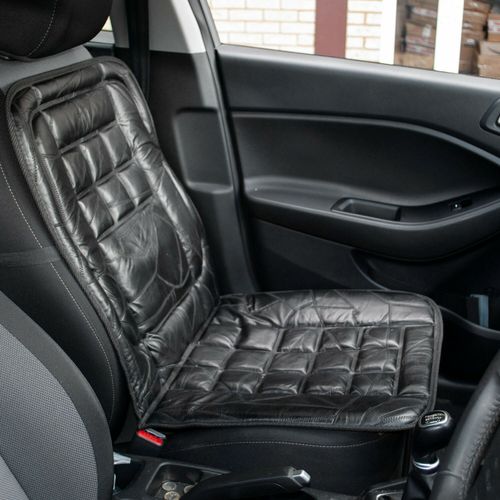 ORTHOPAEDIC LEATHER CAR FRONT SEAT PAIR COVER BACK SUPPORT CUSHION COVERS BLACK — image 5