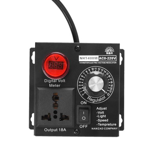 220V 4000W Variable Voltage Regulator Speed Motor Fan Control Controller UK Plug — image 2