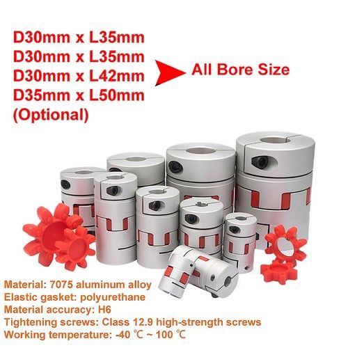 CNC Shaft Coupler Flexible Plum Coupling Stepper/Servo Motor 30mm/35mm All Bore