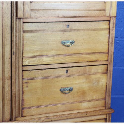 A Victorian Ash Mirror Fronted Single Door Compactum Wardrobe — image 5