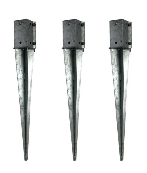 Fence Post Holder Support Drive Down Spike Clamp Grip Galvanised  75mm or 100mm — image 3