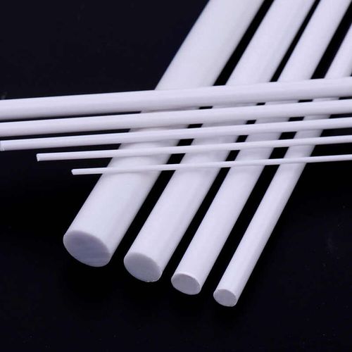 White 1mm - 15mm ABS Styrene Plastic Strip Tube Round Bar Rods Bar 250mm Length — image 4