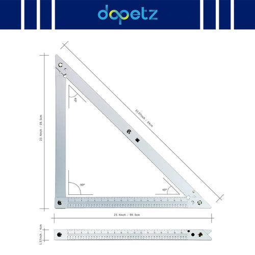 24" Aluminium Folding Square Ruler Professional Right Angle Builders & Flooring — image 5
