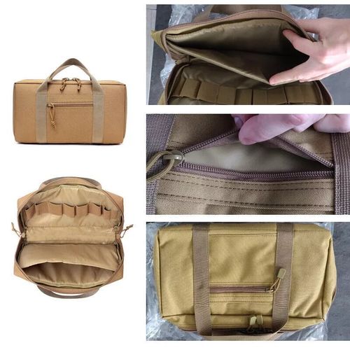 Tactical Pistol Case Padded Handgun Gun Range Bag with Magazine Storage Holder — image 3