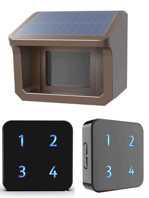 Htzsafe Solar Wireless Driveway Alarm No Replace Battery 2 Receivers + 1 Sensor