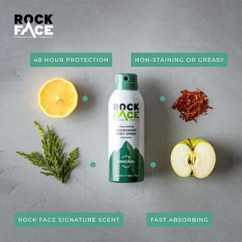 Rock Face Men's Body Spray - Original Fragrance Body Spray Deodorant for Men 1x6 — image 3