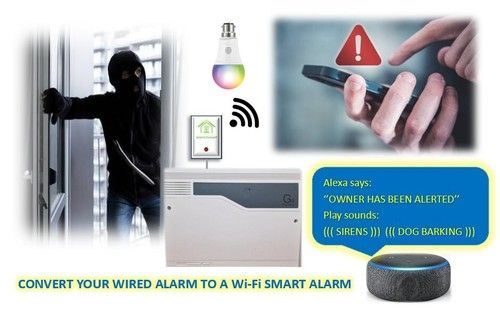 Simply Convert Wired Burglar Alarm to Wi-Fi Smart Alarm - Intruder Alarm Adapter