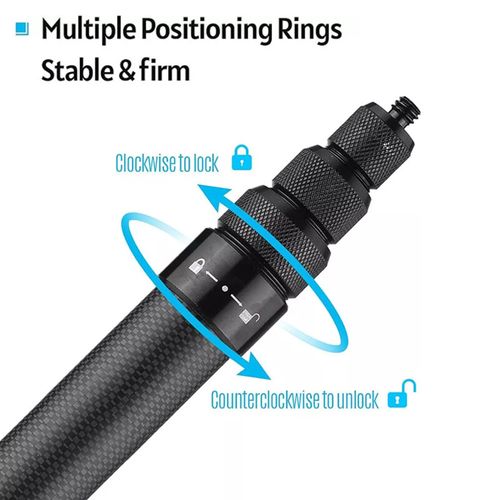 3M Adjustable Light Weight Carbon Fiber Invisible Selfie Stick Long For Insta360 — image 4