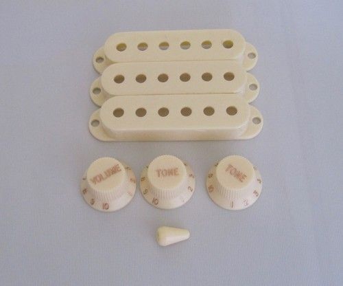 Aged White ST Knobs,Pickup Covers, ST 5-Way Switch Tip fits American ST Guitar
