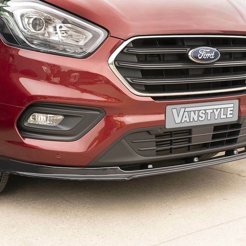 FITS FORD TRANSIT CUSTOM 18 23 LOWER ABS GLOSS BLACK SPLITTER SPOILER BUMPER LIP — image 2