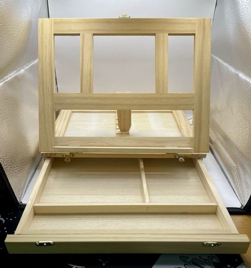 Adjustable Wooden Tabletop Box Easel Desk Artist Workstation with Drawer