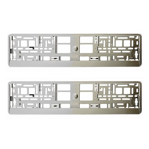 2 x "SUPER CHROME" EFFECT NUMBER PLATE HOLDER SURROUND CAR — image 1