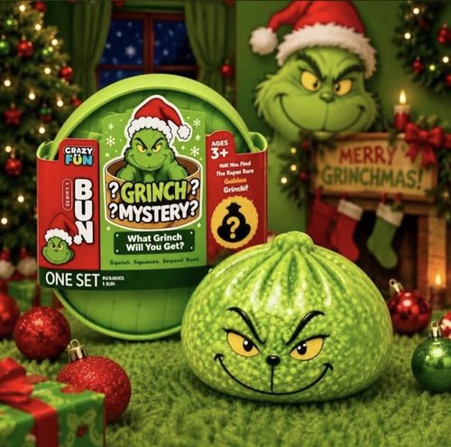 NEW VIRAL Big Grinch Christmas Dumpling Squishy Toy Gift Mystery Blind Box 10CM — image 1