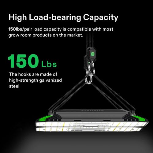 VIVOSUN 1-Pair 1/8 Inch Adjustable Grow Light Hanger,Heavy Duty Rope Hanger — image 3