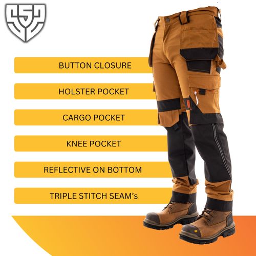 SSS® Work Pants Heavy Duty Cargo Utility Trousers Working Pant Holster Pockets — image 6