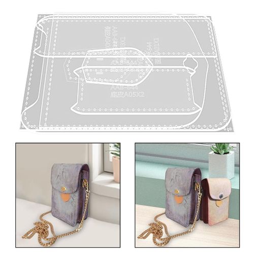 7x Clear Acrylic Template DIY Tool Leather Craft DIY Leather Pattern Stencil — image 3