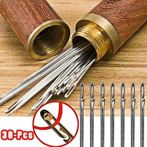 30pcs Self-Threading Sewing Needles, Automatic Threader for Elderly, Stainless — image 7