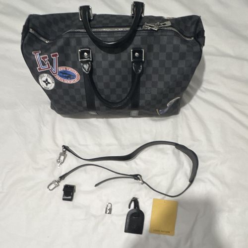 Louis Vuitton Damier Graphite Checked Black/Grey Holdall Duffle Bag Strap — image 5