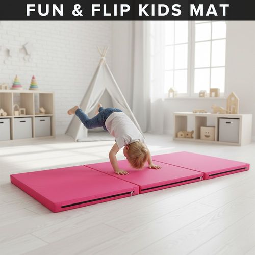 Tri-Fold Exercise Mat – 50mm Thick PU Leather, Non-Slip, Foldable with Strap — image 6