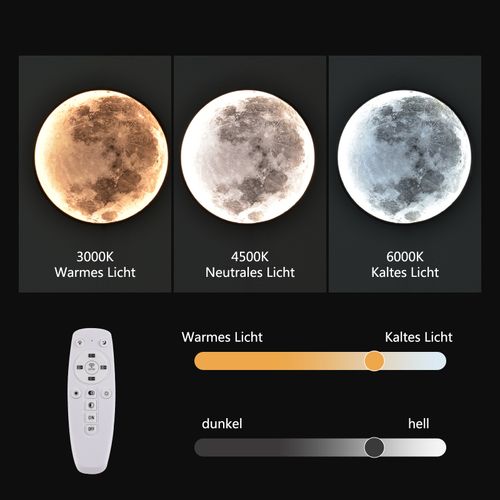 Modern Dimmable Moon Wall Lamp with Remote Control 3D Moon LED Wall Lamp  — image 7