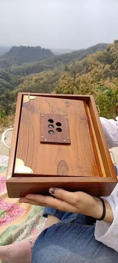 15" Teak Wood Shruti Box with Pedal Shruti Box with Bag, 440Hz Tuned — image 2