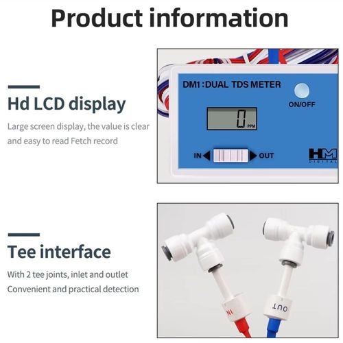 Digital Water Quality Tester Dual Probe Online TDS Detector InputOutput — image 2
