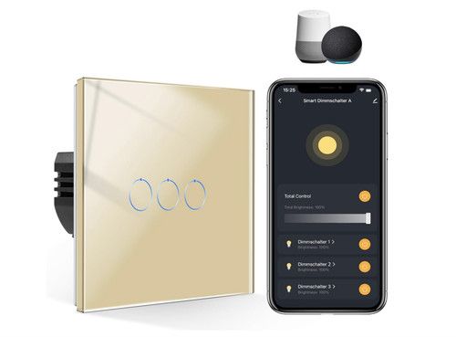 Smart Home Dimmer Light Switch APP WiFi Dimmer Touch Neutral Gold Copper