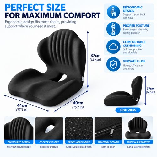 Ergonomic Memory Foam Coccyx Seat Cushion Office Car Chair Support Pad — image 2