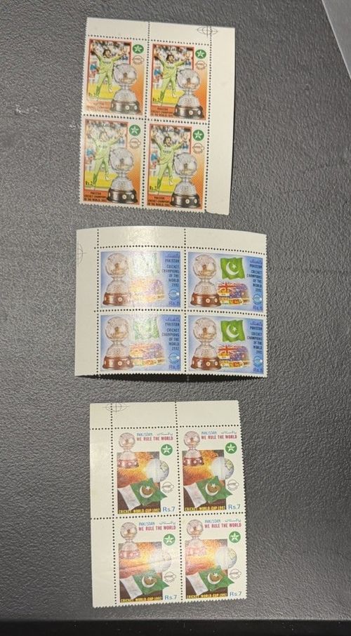 Cricket World Cup 1992 Australia final Pakistan/England 3 sheets Each 4 Stamps — image 1