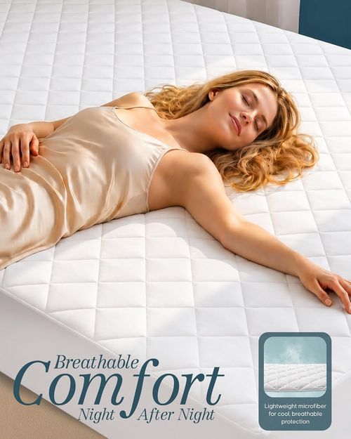 EXTRA DEEP QUILTED WATERPROOF Matress MATTRESS PROTECTOR FITTED bed Cover — image 5
