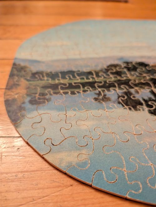 Vtg J.K. STRAUS "What A Beautiful Morning" Wooden Jigsaw Puzzle #251 Complete — image 19