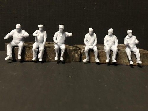 Loco crew Multi-Pack 4 - 6 seated figures in assorted poses -3D scans  - ON30