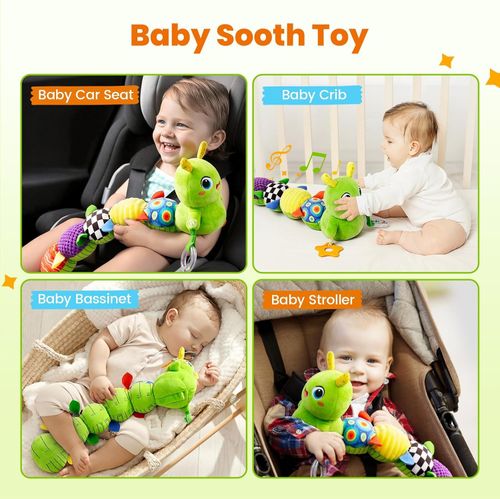 Baby Toys 0-12 Months Musical Caterpillar Sensory Toys Washable Teething Rattle — image 8