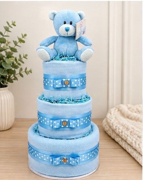 Baby 3 Tier Nappy Cake Baby Shower Gift Baby Hamper New Baby SALE DISCOUNTED