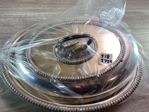 SILVER PLATED LIDDED OVAL LIDDED SERVING DISH / TUREEN antique MH&CO — image 15