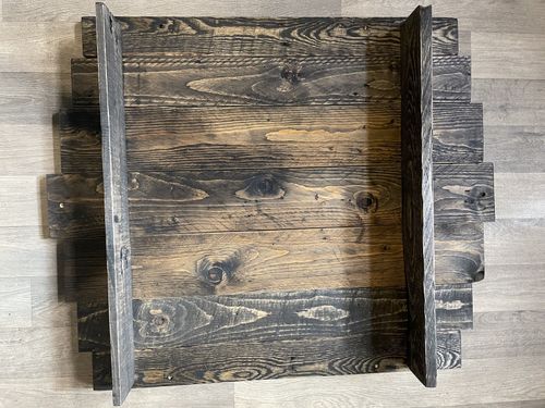 Handmade dark stain Rustic Dartboard Surround Wooden Solid  Shelves Dart Board — image 2