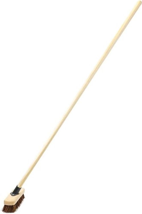 Broom with Wooden Handle Indoor Outdoor Sweeping Brush for Cleaning Surfaces 10"