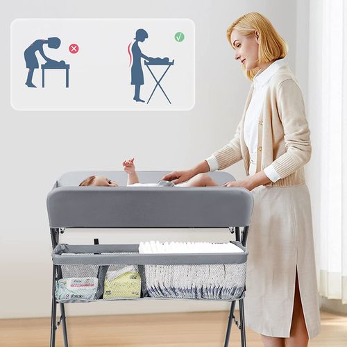 Folding Baby Changing Unit Table Station Changer Bed Storage Nursery Care Table — image 9