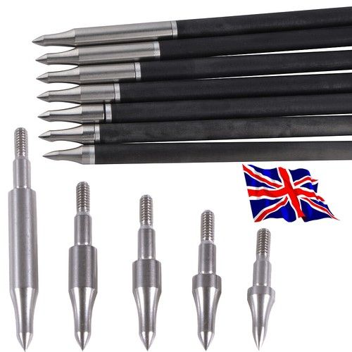 12X Archery 75-300Grain Field Points Steel Practice Arrow Tips Target Arrowhead