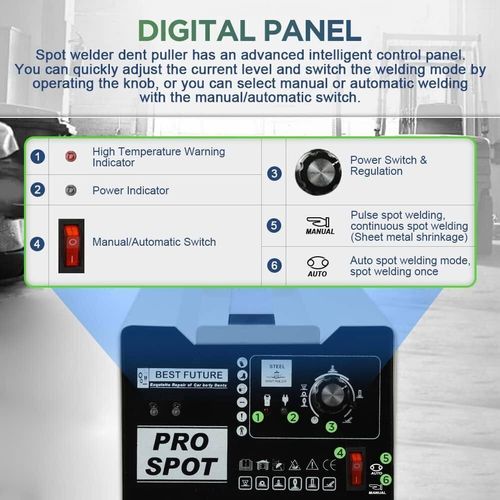 Vehicle Panel Spot Dent Puller 3800A 220V Car Body Stud Welder Dent Removal Kit — image 8