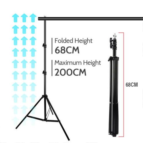Adjustable Photography Studio Background Support Stand Screen Backdrop Kit 2x2M — image 4