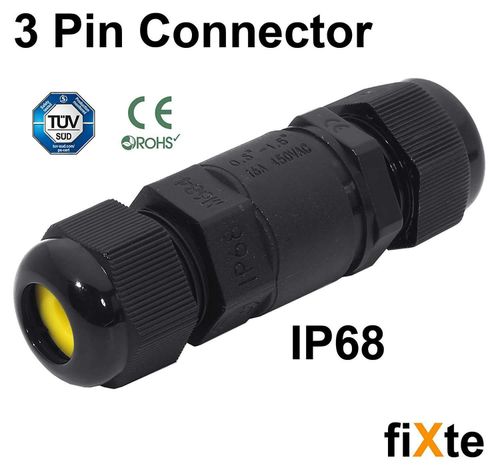 3 Pole Core Joint Outdoor IP68 Waterproof Electrical Cable Wire Connector — image 1