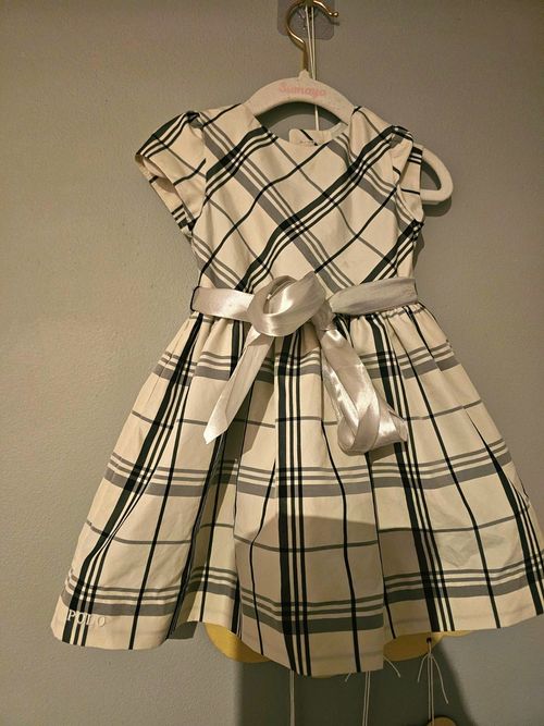Ralph Lauren Girls Plaid Fit & Flare Taffeta Bow Dress 9-12 Months — image 1