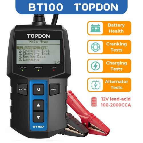 TOPDON 12V Car Battery Tester Load Analyzer Cranking Charging Diagnostic Tool UK