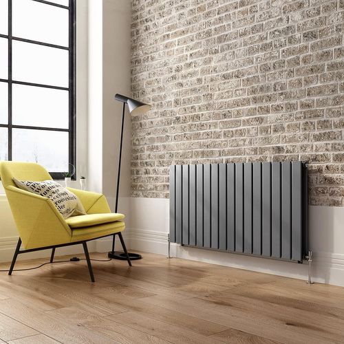 Radiator Horizontal Double Column Flat Panel Designer Heating Anthracite White — image 9