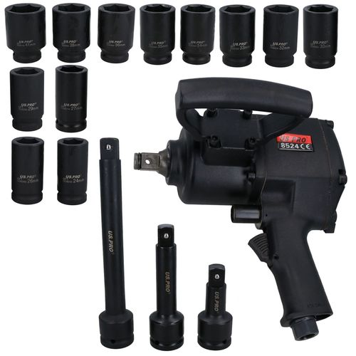 3/4” Drive Air Impact Wrench Gun 1800 Nm + 12 Sockets 24 – 41mm + Extensions — image 1