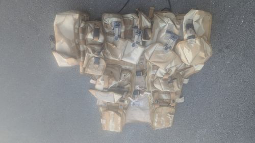 Issued Tan Tactical Webbing Load Bearing Vest Rig w/ Multiple Pouches (2007) — image 3