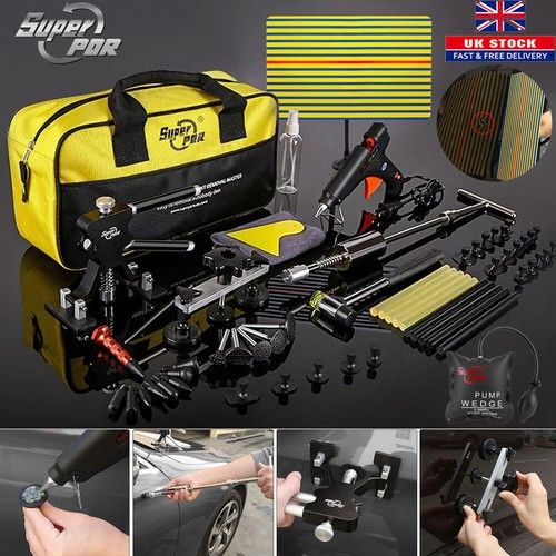 PDR Tool Car Paintless Kit Dent Puller Lifter Repair Removal Hail Glue Gun Tabs