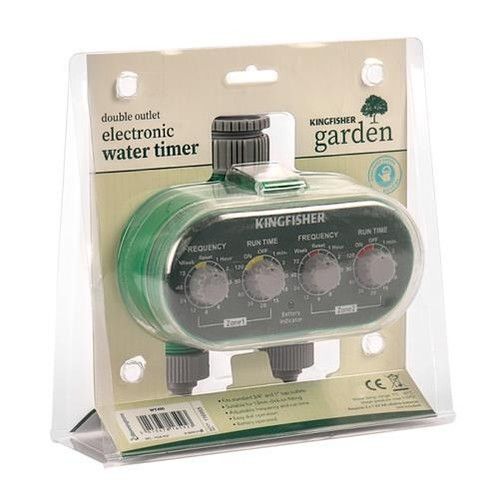 Deluxe Twin Outlet Electric Automatic Electronic Garden Watering Timer Clock Tap